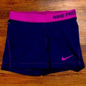 Spandex Nike pros three inch shorts